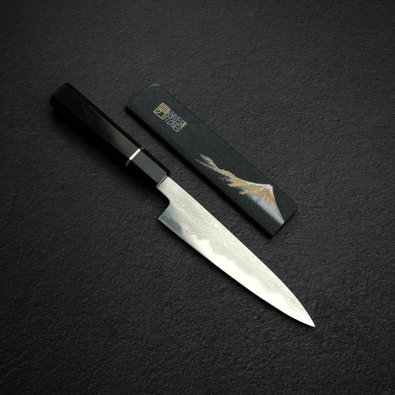 Hatsukokoro Komorebi Blue 1 Damascus Petty 150mm w/ Guard, Un-engraved
