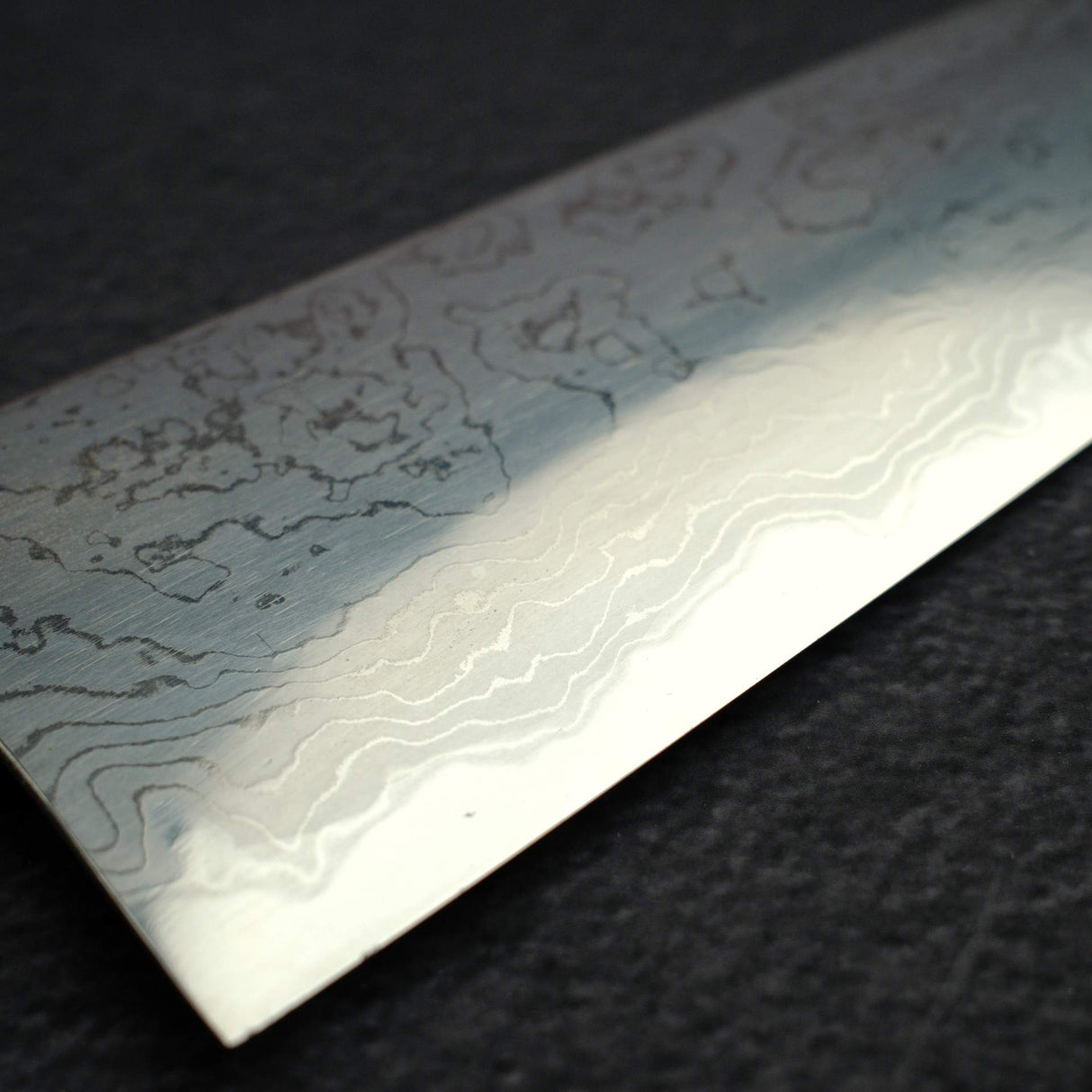 Hatsukokoro Komorebi Blue 1 Damascus Gyuto 240mm w/ Saya, Un-engraved