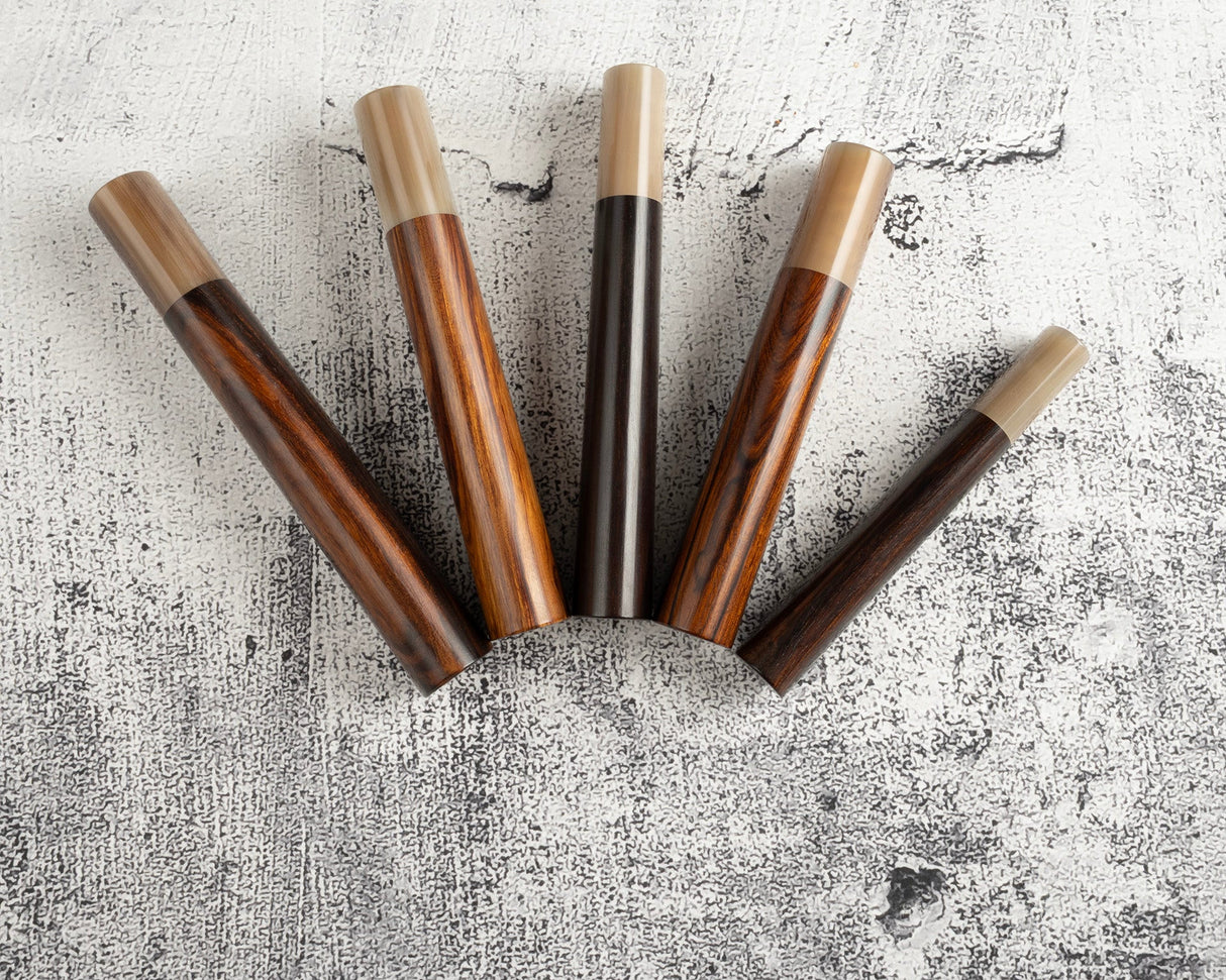 K&amp;S 心形鐵木手柄，搭配金色/大理石套圈