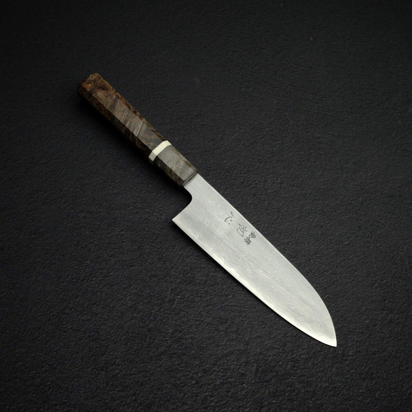 初心 x 中川打刃物 青鋼一號 大馬士革 三德刀 170mm