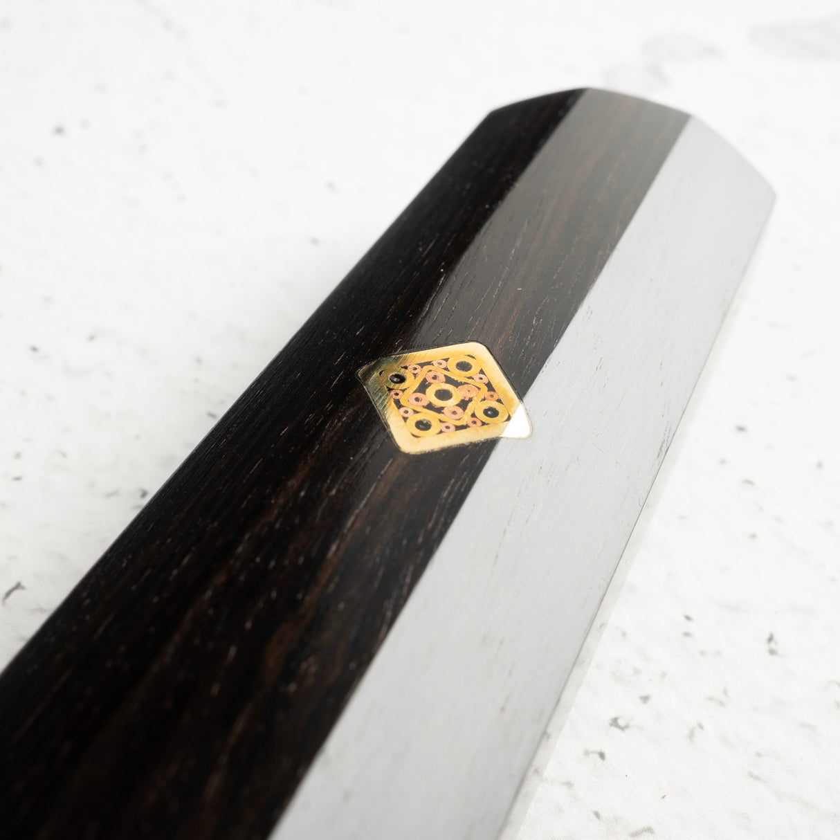 烏木鑲方形馬賽克銷細八角和柄