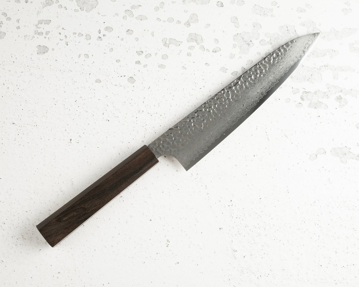 八角柄 Black Chacate Mono handle mounted on knife