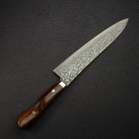 Tanaka R2 Damascus Gyuto 240mm with Ironwood Western Handle w/ Guard