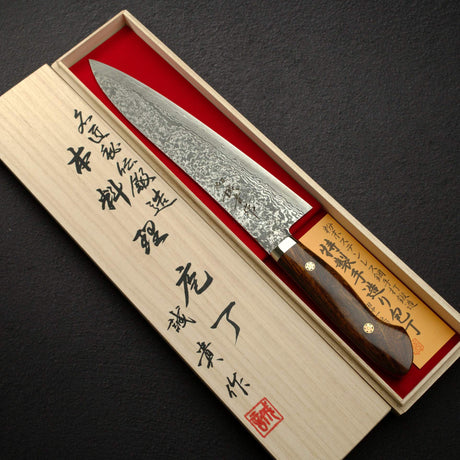 Tanaka R2 Damascus Gyuto 240mm with Ironwood Western Handle w/ Guard