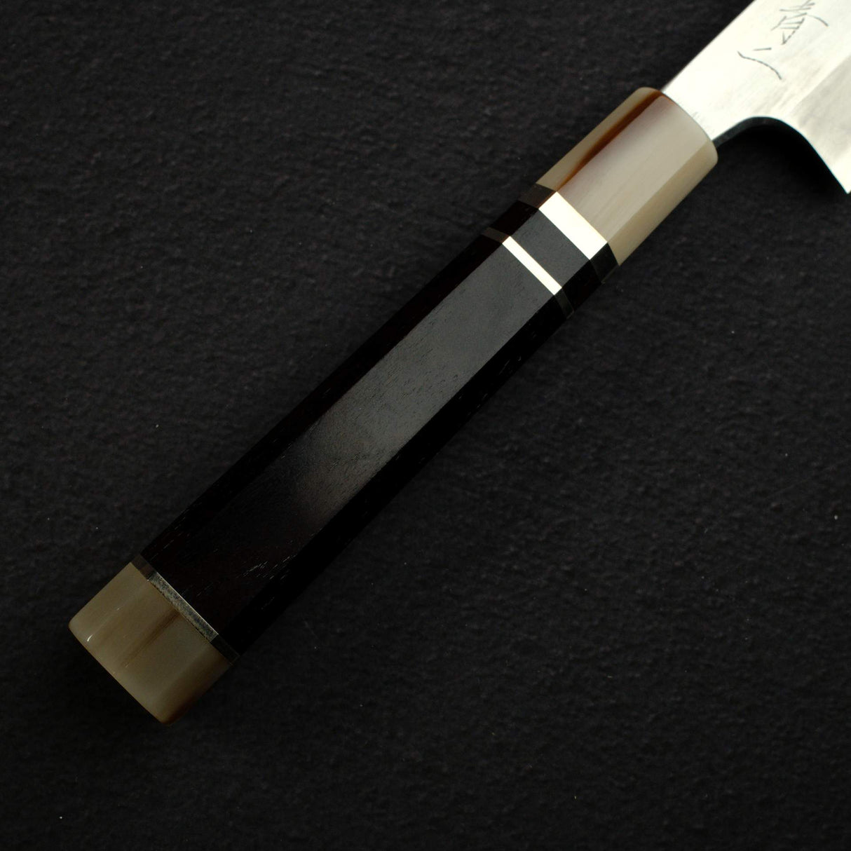 真崎 青鋼二號 鏡面 柳刃 300mm 附三層間隔黑檀木手柄及刀鞘