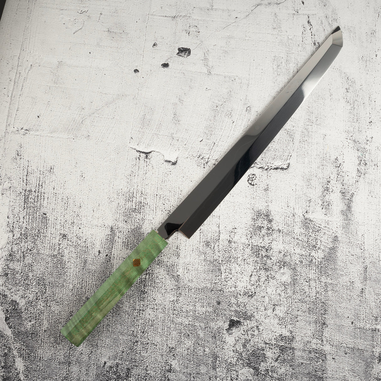 珍品：池田美和一 White #1 水本燒先丸蛸引 330mm 富士山刃文