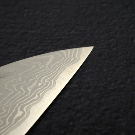 二唐 VG-10 大馬士革 鎚目 牛刀 210mm Black Chacate Handle