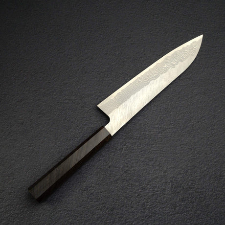 二唐 VG-10 大馬士革 鎚目 牛刀 210mm Black Chacate Handle