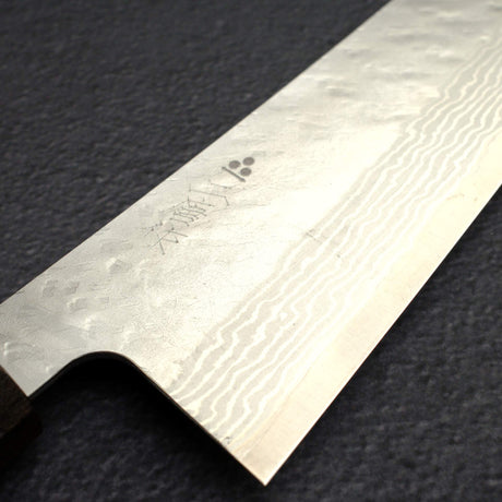 二唐 VG-10 大馬士革 鎚目 切付牛刀 240mm Black Chacate Handle