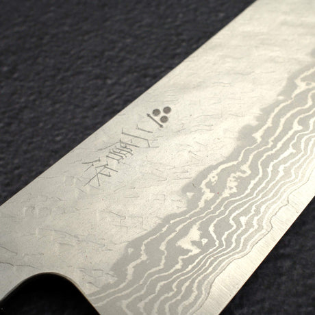 二唐 VG-10 大馬士革 鎚目 切付牛刀 210mm Black Chacate Handle
