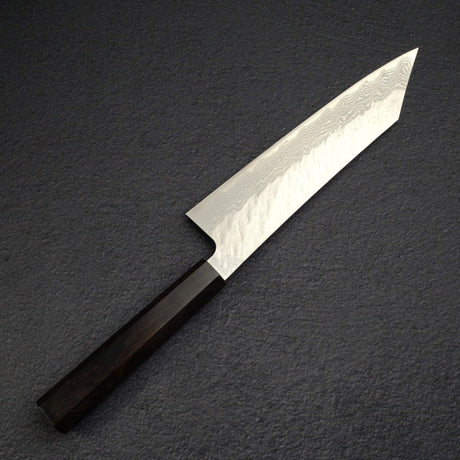 二唐 VG-10 大馬士革 鎚目 切付牛刀 210mm Black Chacate Handle