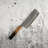 松原藍二號 菜切刀 165mm 梨地燒栗木柄