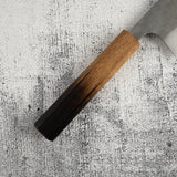 松原藍二號 菜切刀 165mm 梨地燒栗木柄