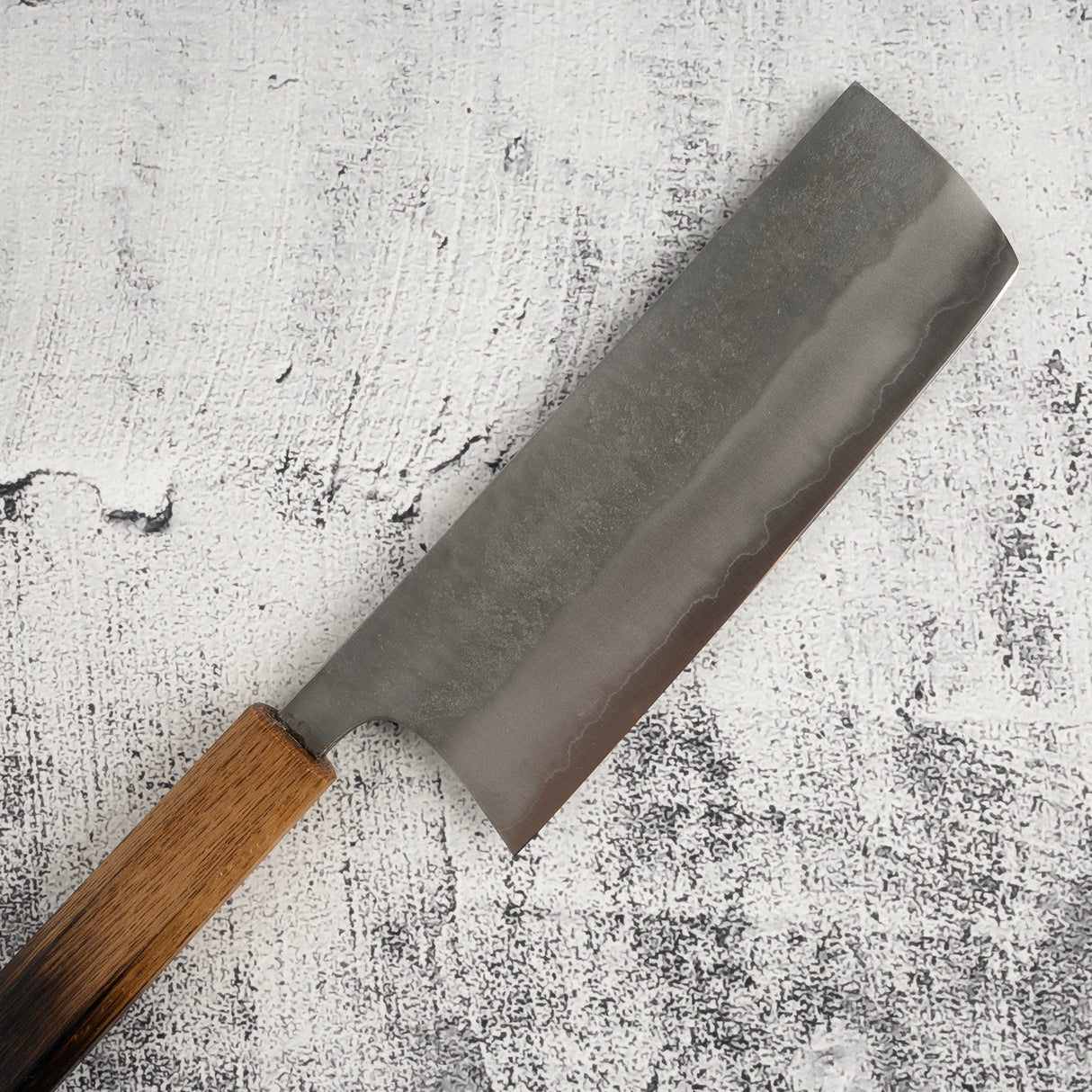 松原藍二號 菜切刀 165mm 梨地燒栗木柄