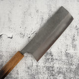 松原藍二號 菜切刀 165mm 梨地燒栗木柄