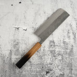 松原藍二號 菜切刀 165mm 梨地燒栗木柄