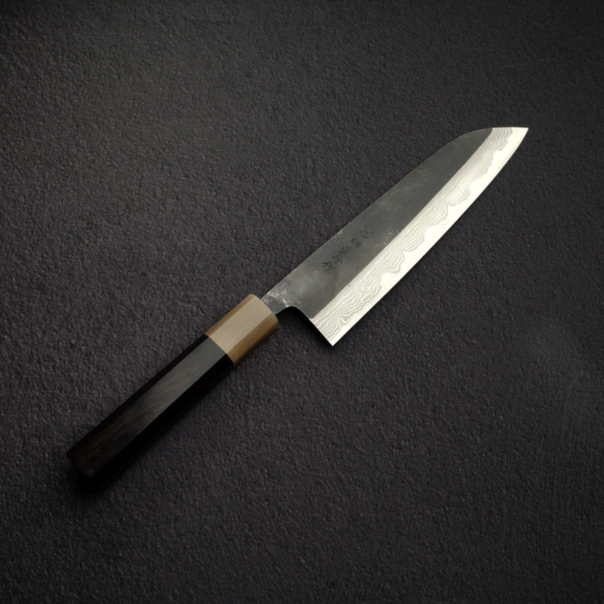 Naoto 青鋼一號 大馬士革 黑打 三德刀 180mm