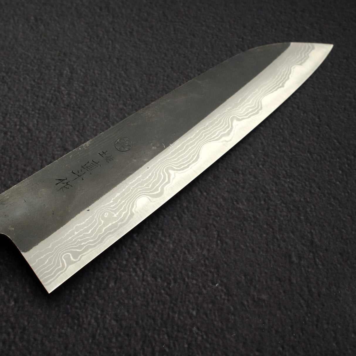 Naoto 青鋼一號 大馬士革 黑打 三德刀 180mm