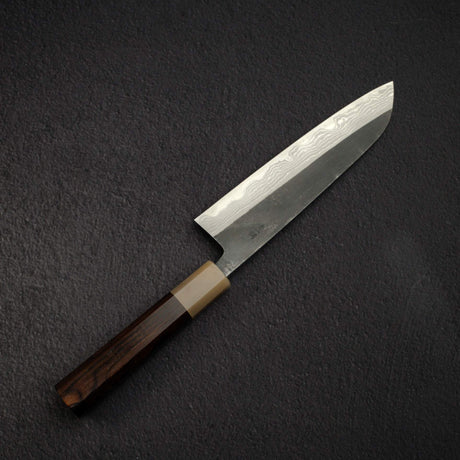 Naoto 青鋼一號 大馬士革 黑打 三德刀 180mm