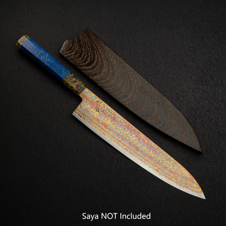 初心 孔雀 V-Toku-2 牛刀 240mm Rainbow 大馬士革 Finish Purple