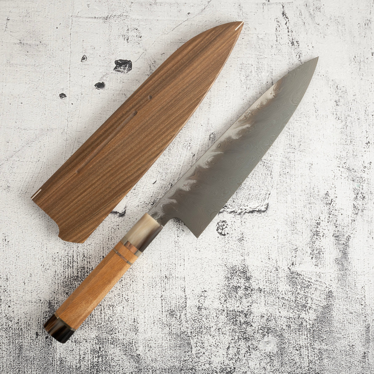 Exotic: Shoichi Hashimoto (橋本庄市) Chihaya (ちはやふる・千早)  Blue / White Coreless Gyuto 210mm