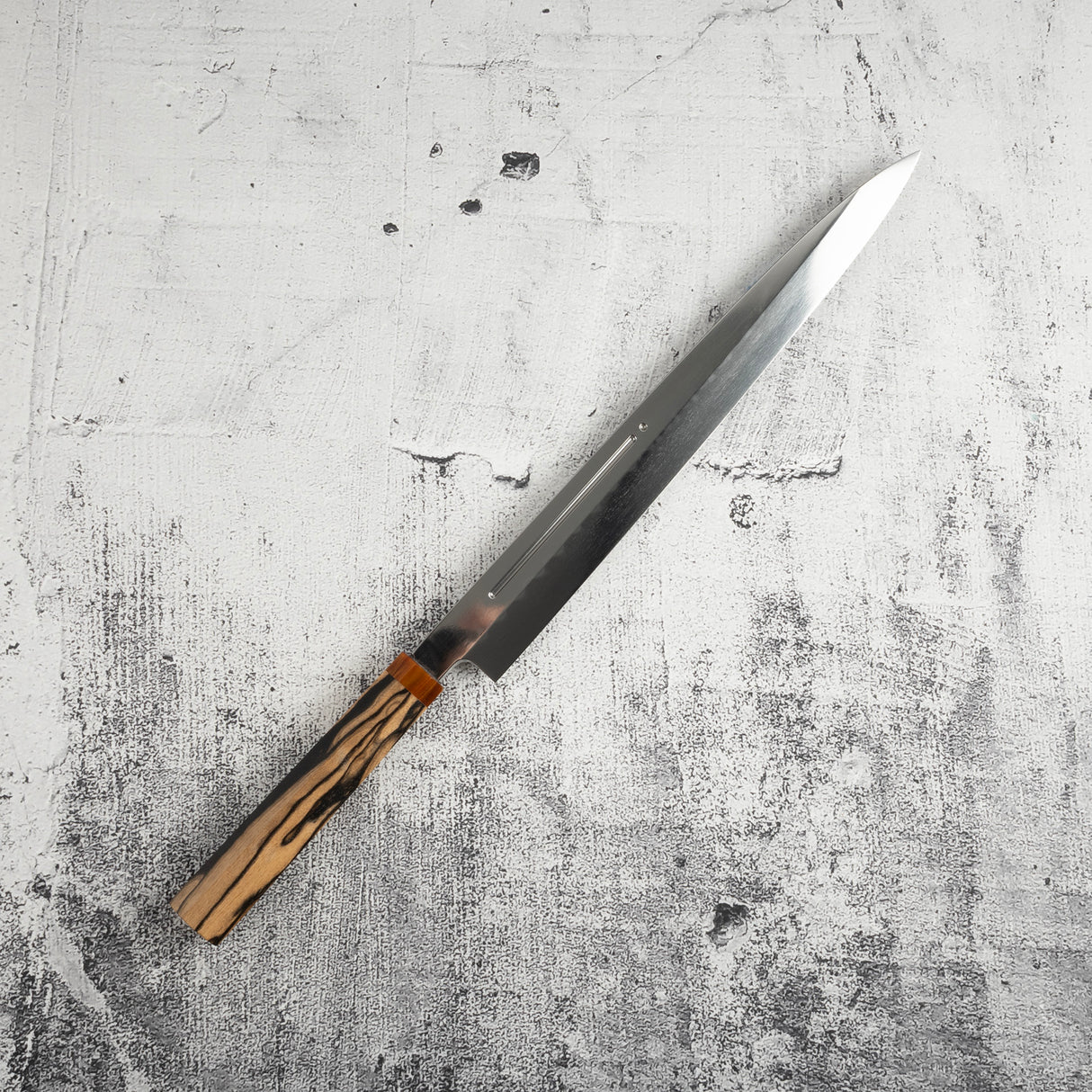 珍稀：池田義一 Blue #1 水本燒K型柳刃300mm 血槽 Pau Rosa套裝