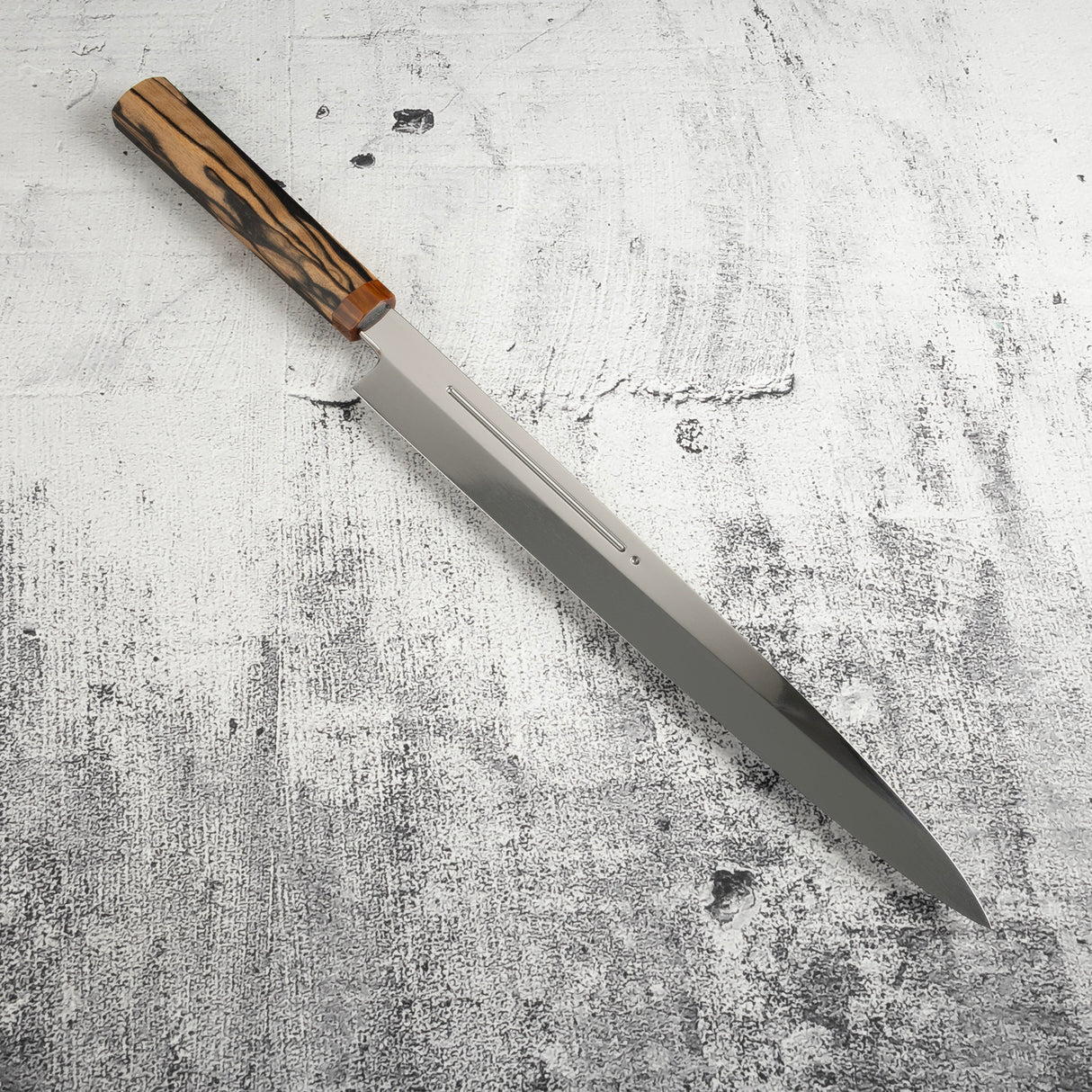 珍稀：池田義一 Blue #1 水本燒K型柳刃300mm 血槽 Pau Rosa套裝