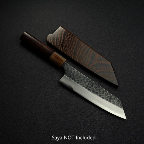 昌景 Koishi AS 文化刀 175mm, 超級青鋼 黑打 鎚目 Knives and Stones 岩刃社 Hearted-shaped 鐵木 Handle