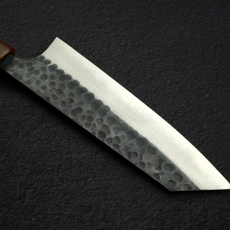 昌景 Koishi AS 文化刀 175mm, 超級青鋼 黑打 鎚目 Knives and Stones 岩刃社 Hearted-shaped 鐵木 Handle