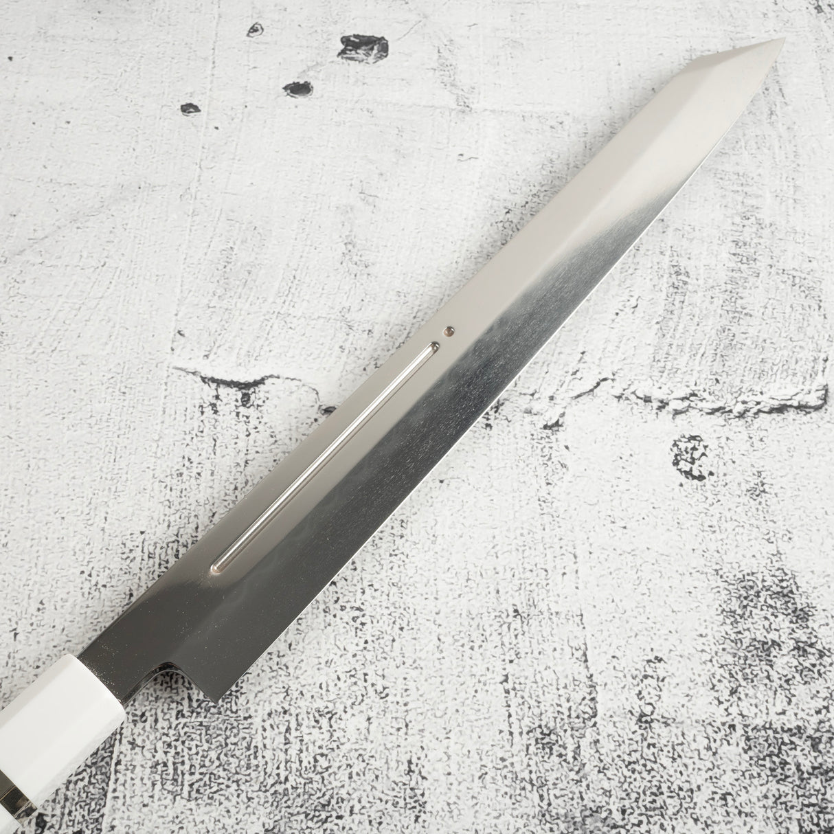 Exotic: Yoshikazu Ikeda Blue #1 Mizu-Honyaki K-tip Yanagiba 300mm / Moribashi Set