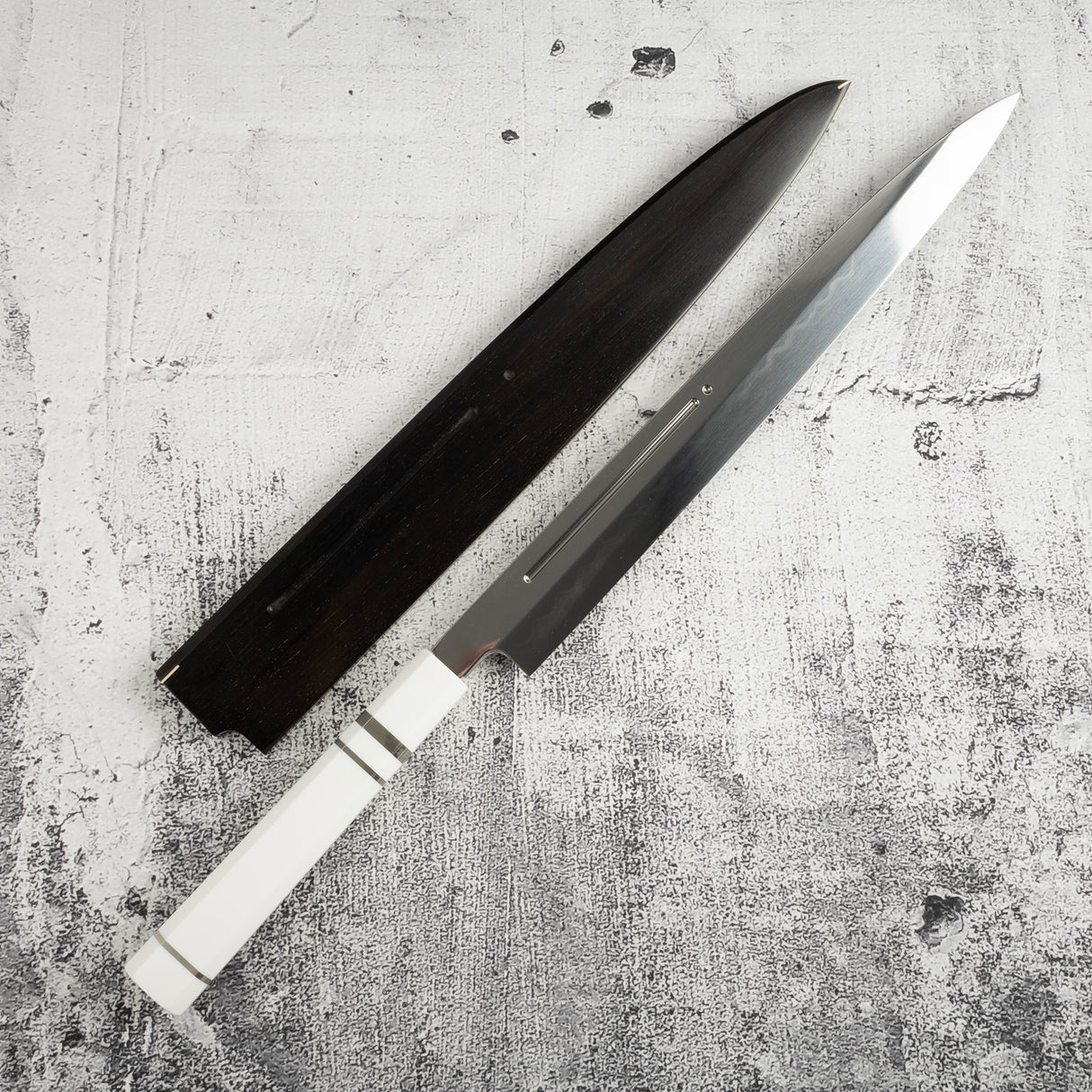 珍稀：池田義一 Blue #1 水本燒K型柳刃300mm 血槽 Pau Rosa套裝