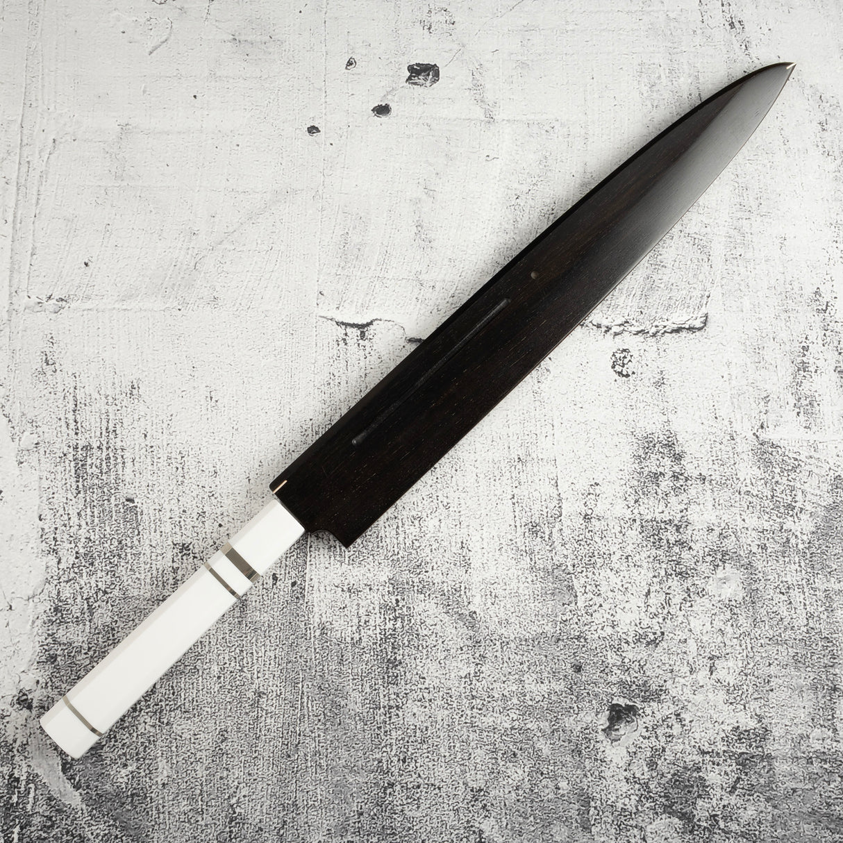 珍稀：池田義一 Blue #1 水本燒K型柳刃300mm 血槽 Pau Rosa套裝