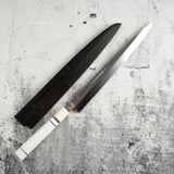 珍稀：池田義一 Blue #1 水本燒K型柳刃300mm 血槽 Pau Rosa套裝