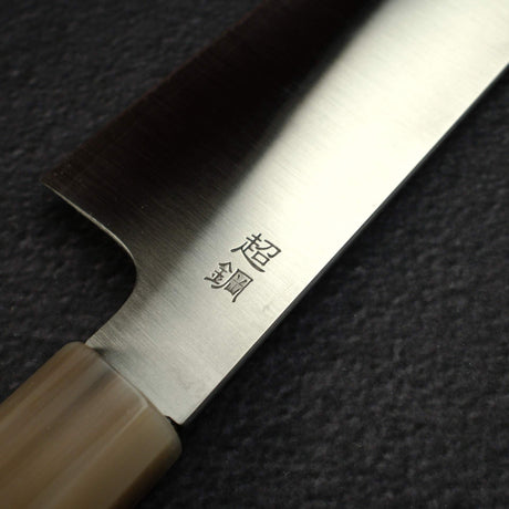 佑成 ZDP-189 Hairline 切付牛刀 210mm, 黑檀木 Handle with Blonde/Marble Ferrule
