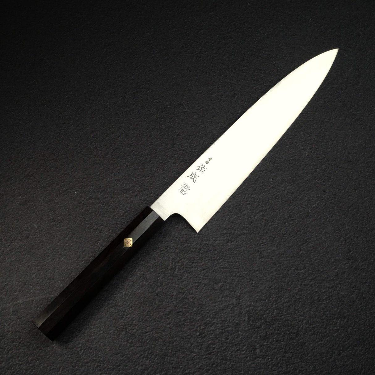 佑成 ZDP-189 髮絲紋牛刀 270mm，纖細黑檀木馬賽克