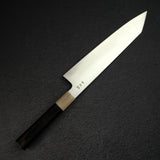佑成 SG2 髮絲紋 切付牛刀 240mm，黑檀木手柄搭配 金髮/大理石紋 口金