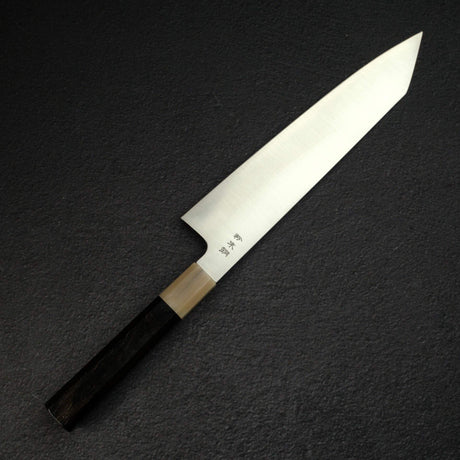 佑成 SG2 髮絲紋 切付牛刀 240mm，黑檀木手柄搭配 金髮/大理石紋 口金