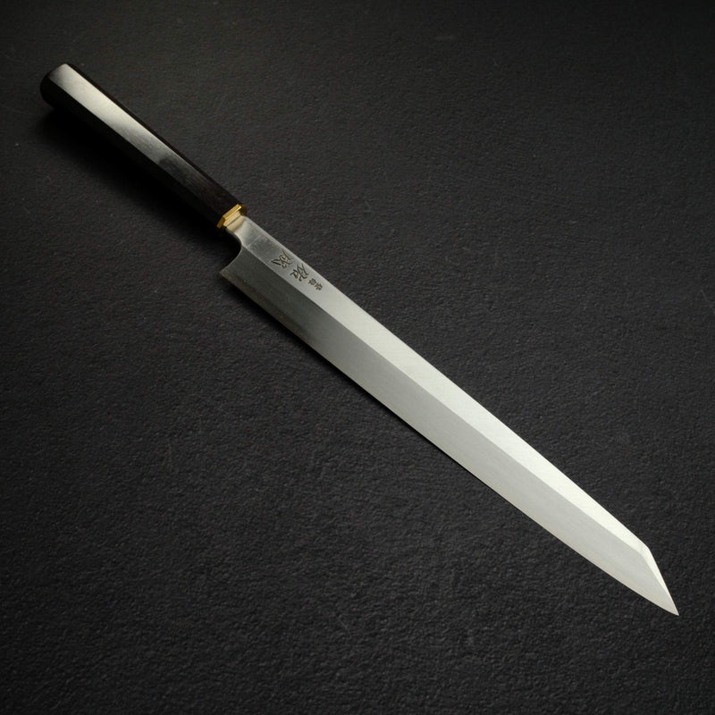 佑成 白鋼二號 切付柳刃 300mm, 黑檀木 Brass Handle