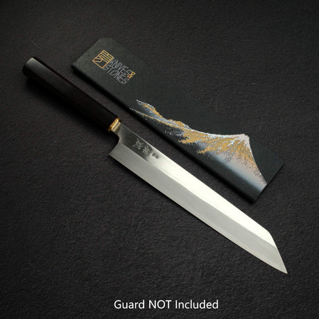 佑成 白鋼二號 切付 240mm，黑檀木黃銅刀柄