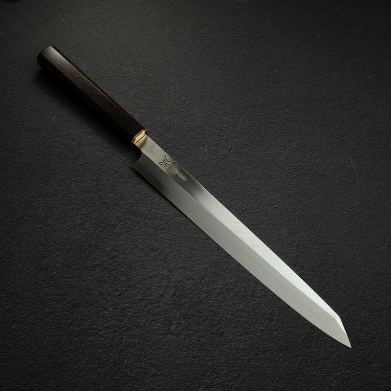 佑成 白鋼二號 切付柳刃 270mm, 黑檀木 Brass Handle