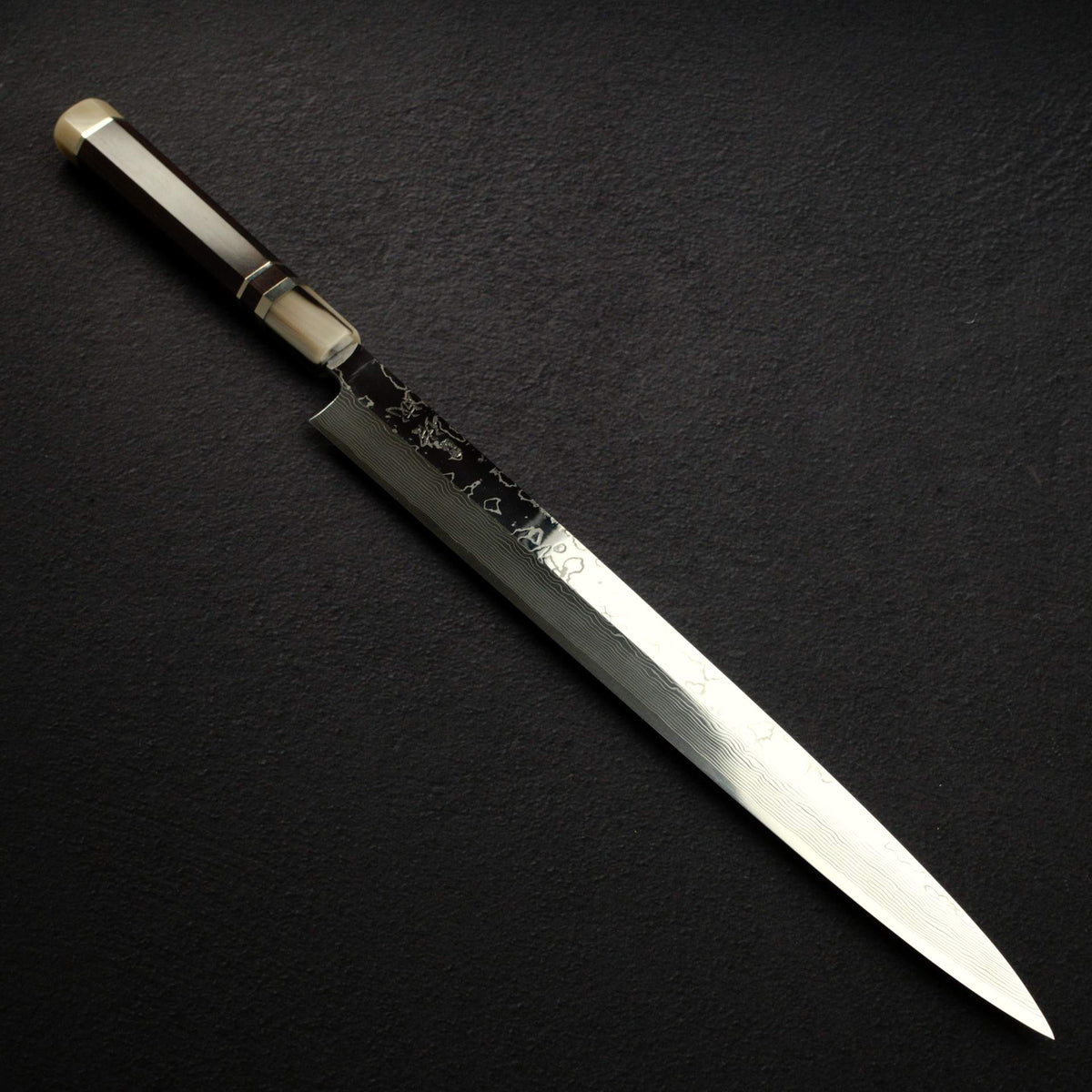 佑成 VG-10 大馬士革 柳刃 330mm, 黑檀木 Three Spacer Handle