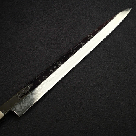 佑成 VG-10 大馬士革 柳刃 330mm, 黑檀木 Three Spacer Handle