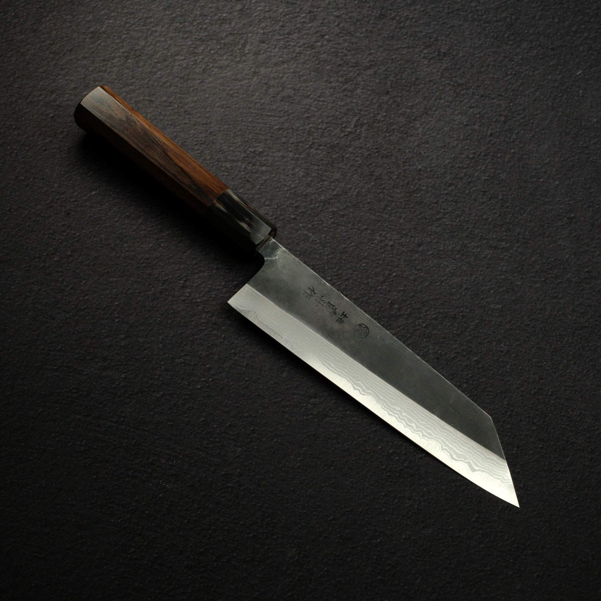 Naoto 青鋼一號 大馬士革 黑打 文化刀 180mm