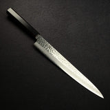 Hatsukokoro Hayabusa VG10 Damascus Tsuchime Sujihiki 270mm Ebony Handle