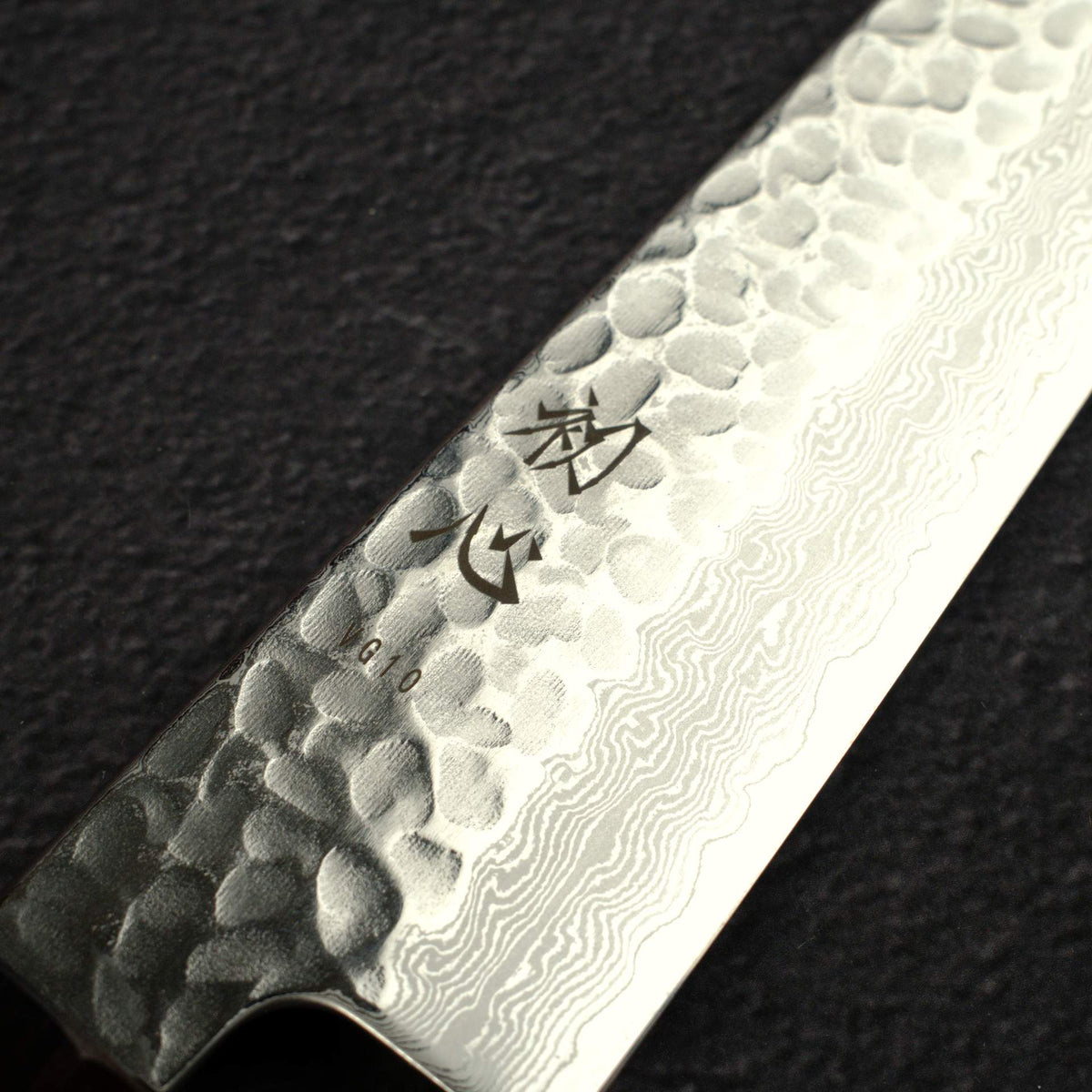 Hatsukokoro Hayabusa VG10 Damascus Tsuchime Sujihiki 270mm Ebony Handle