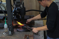 Forging two knife blanks at the same time Yu Kurosaki Forging Two Knife Blanks Kurosaki 2016 Visit