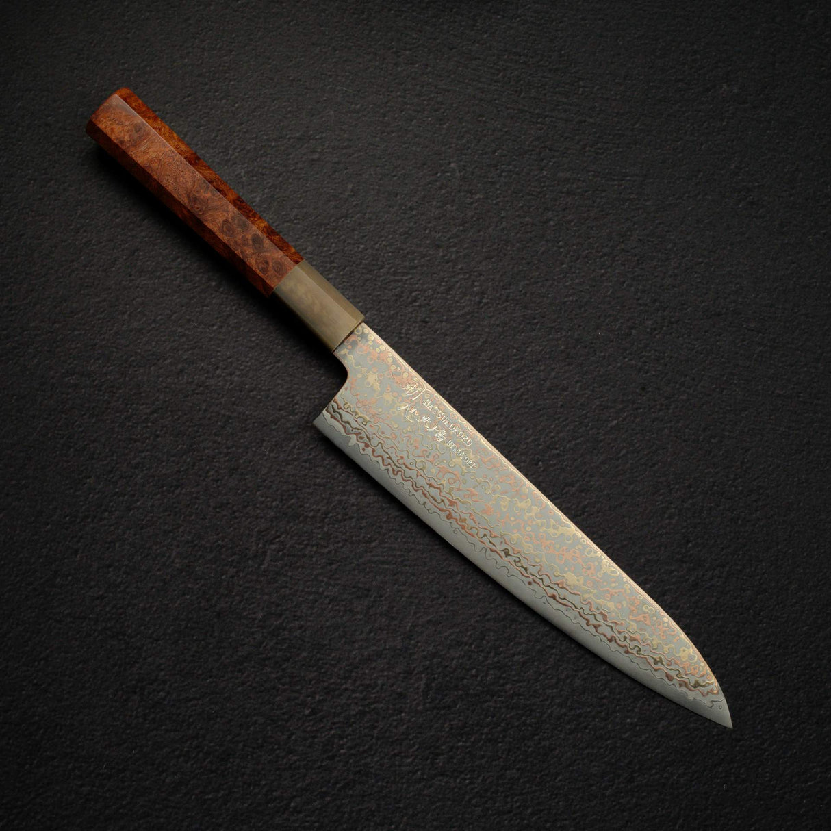 Hatsukokoro Hinotori V-Toku 2 Gyuto 210mm Rainbow Damascus Finish