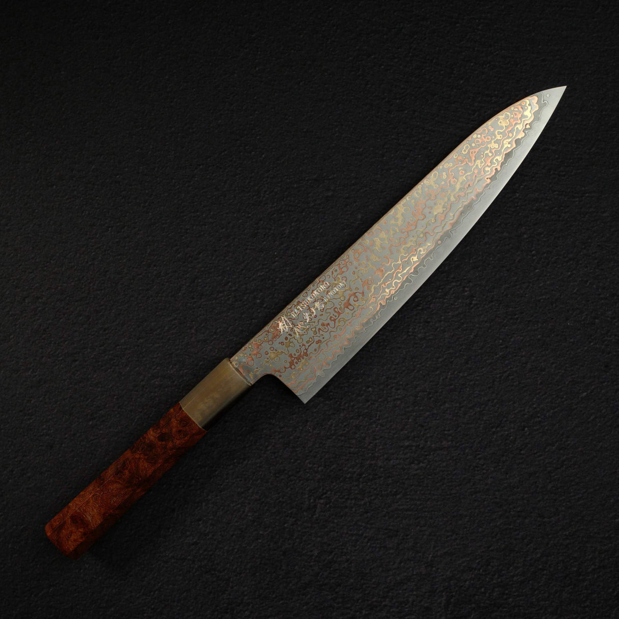 Hatsukokoro Hinotori V-Toku 2 Gyuto 210mm Rainbow Damascus Finish
