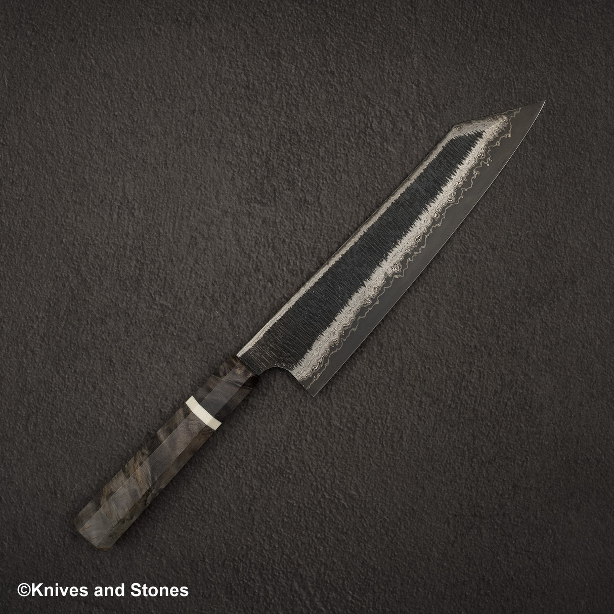 Hatsukokoro Itadaki Blue2 &amp; White2 雙核大馬士革Tcushime K-tip Gyuto 240毫米樺木手柄