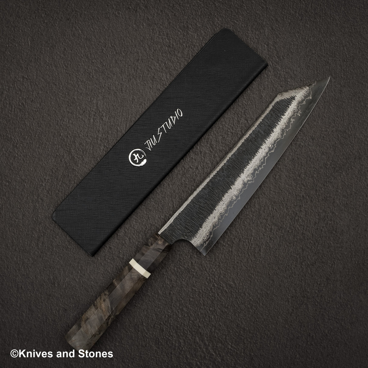 Hatsukokoro Itadaki Blue2 &amp; White2 雙核大馬士革Tcushime K-tip Gyuto 240毫米樺木手柄